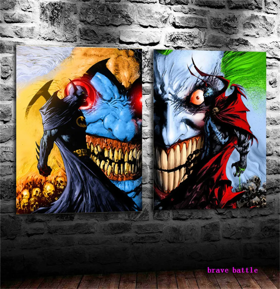 Бэтмен Vs Spawn 2 шт. холст картина печать гостиная домашний декор Современное