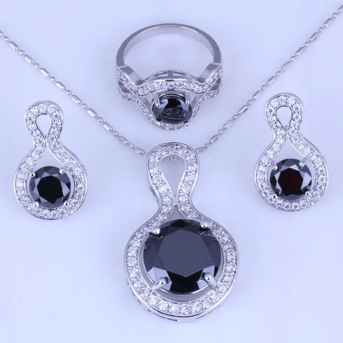 Роскошные черные имитация Оникс белые серьги с цирконием кубической