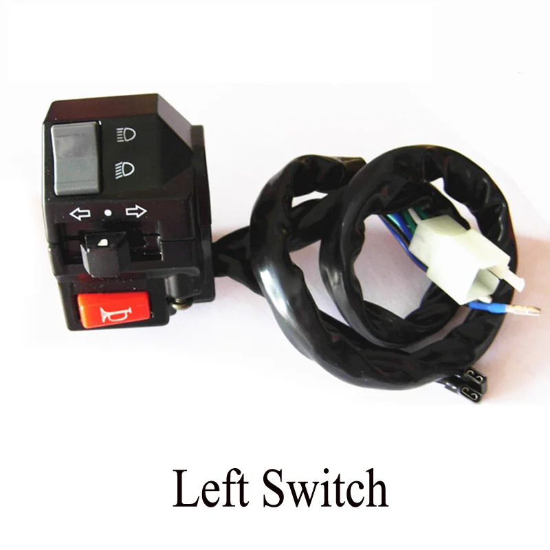 Left Switch 22 мм мотоциклетные переключатели мотоцикл Рога Кнопка поворота Электрический противотуманный фонарь светильник пусковой руль контроллер переключатель - Цвет: Left Switch