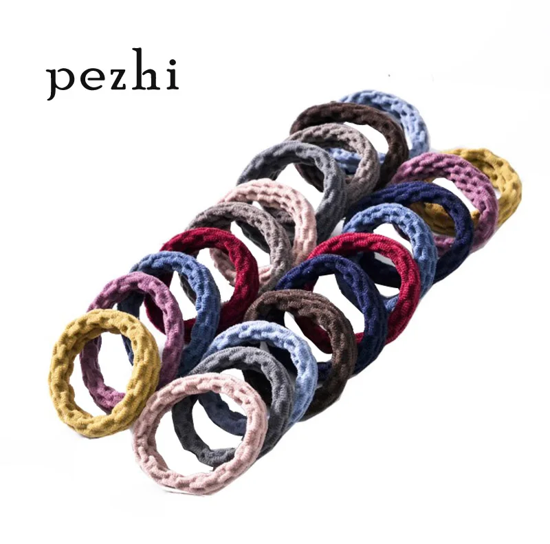 

Coarsening High Elasticity Jacquard Towel Ring Hair Ring lady Seamless Durable Patterned Hair Cord Leather Band HairAccessories