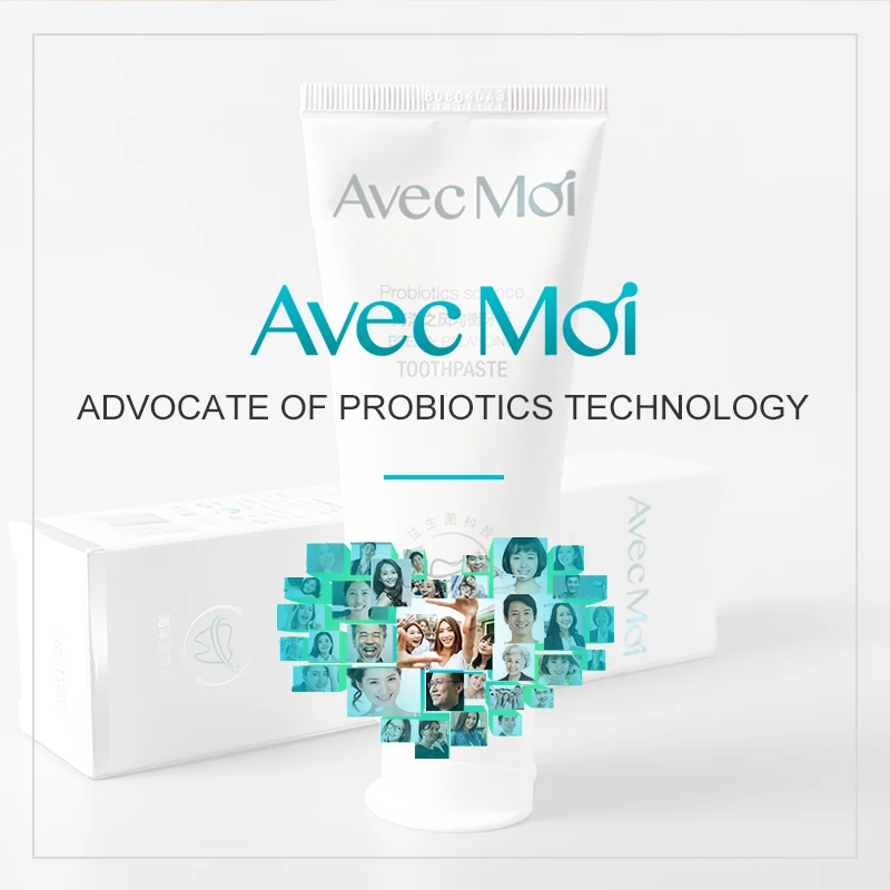 Avec Moi Probiotics зубная паста, водный вкус мяты, антибактериальная зубная паста, стойкий свежий бриз, эффективное отбеливание зубов