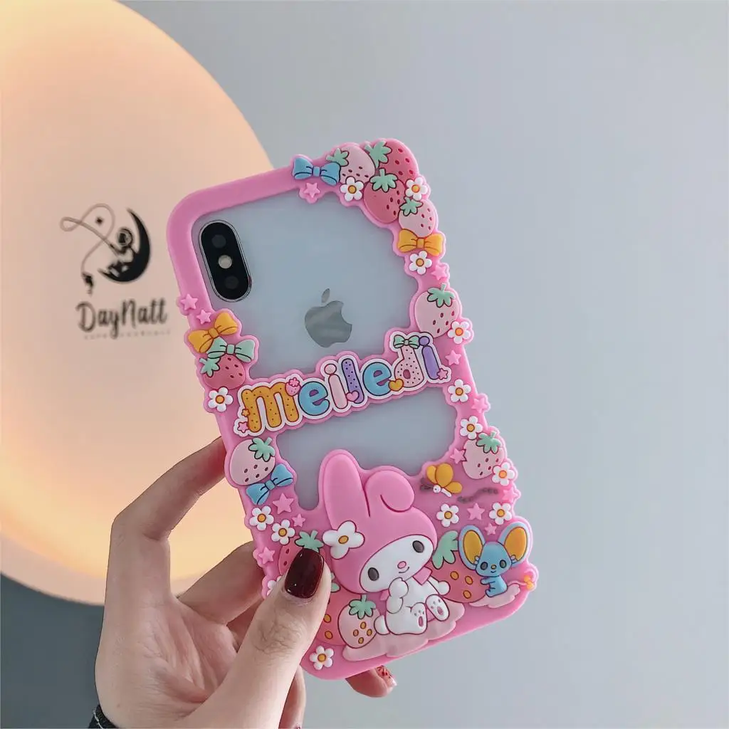 Для iphone XS Max милый 3D Мелодия силиконовый чехол рамка для iphone X XS XR 6 6S 7 8plus мультфильм моя мелодия розовый Бампер Чехол