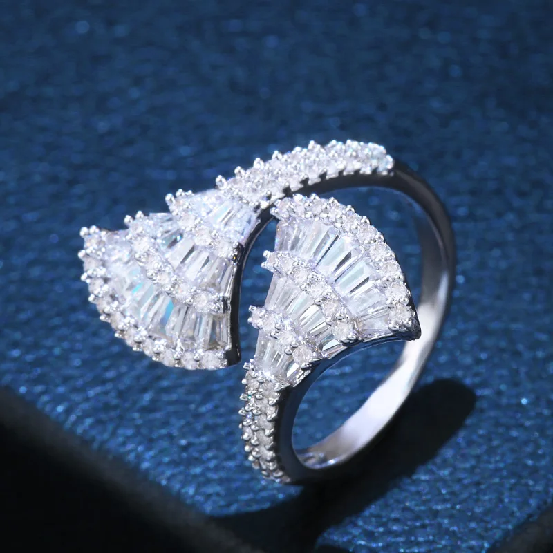 OCESRIO лакомство циркония женские кольца Jewelry CZ проложить серебро регулируемый