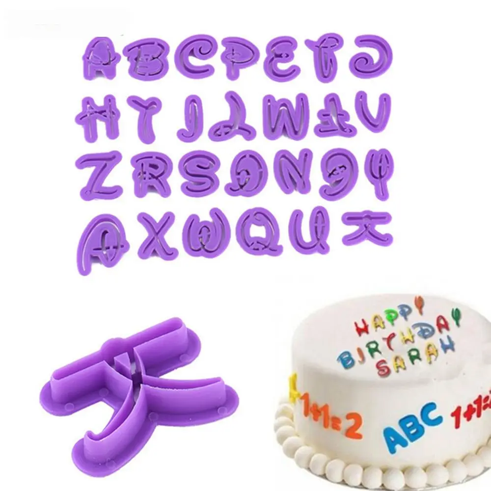 

26pcs/set English Letters Cake Mould Alphabet Cookie Cutters Number Letter For Fondant Cake Chocolate Mold Decor Tool