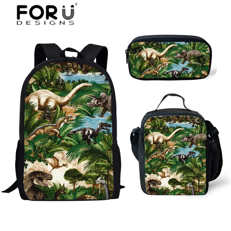 P6203CGK FORUDESIGNS динозавр рюкзак для школы дети мультфильм Тиранозавр Рекс, динозавры Школьные сумки Дети 3 шт./компл. школьный мальчики Bolsa - Цвет: P6203CGK