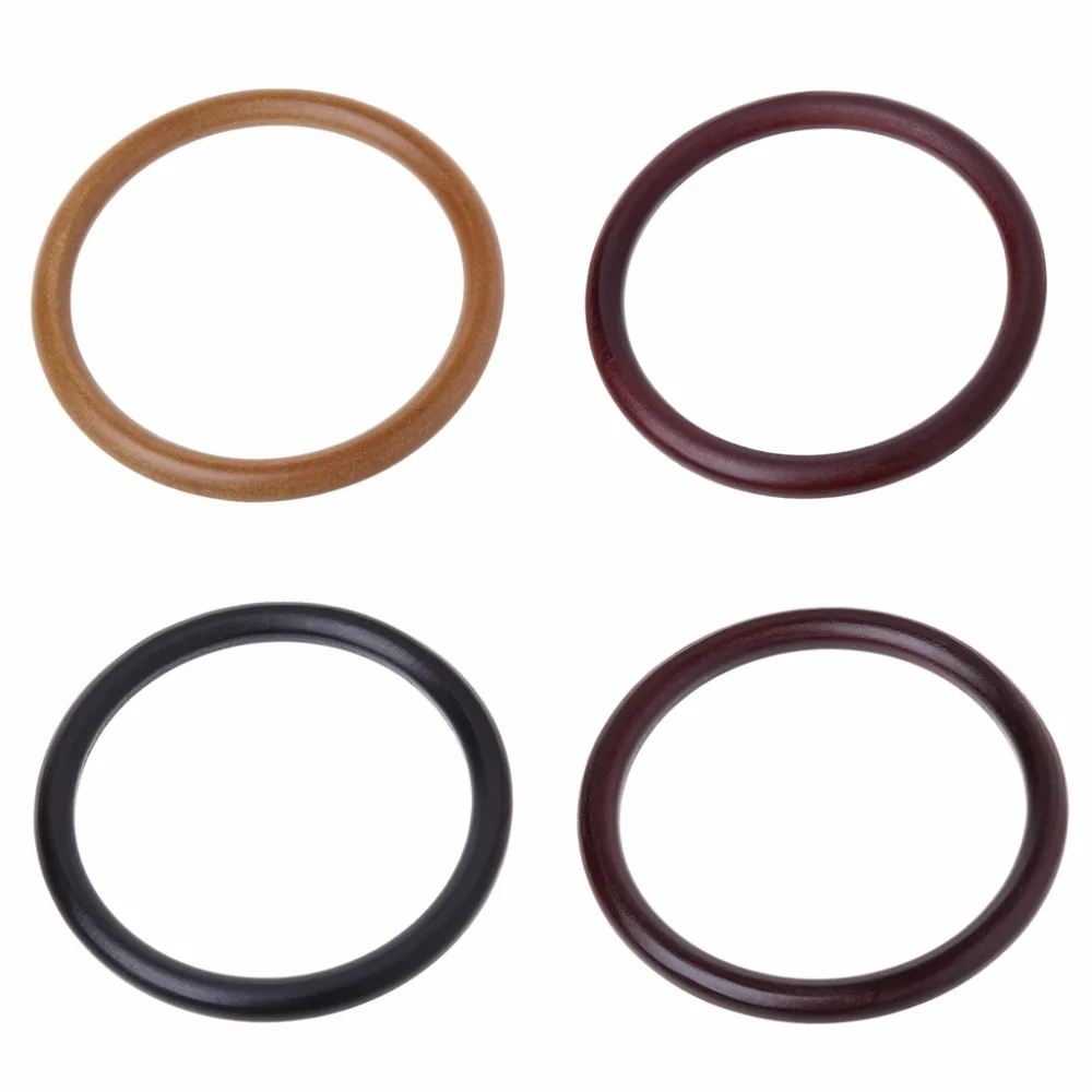 

THINKTHENDO 4 Color Round Wooden Handle for Handmade Handbag DIY Tote Purse Frame Making Bag Hanger High Quality Hot