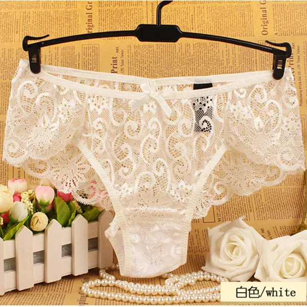 Полный кружевные трусики с Европейский размеры s/M/L, 4 вида цветов, 3 шт./лот новые женские нижнее белье - Цвет: WP04 white