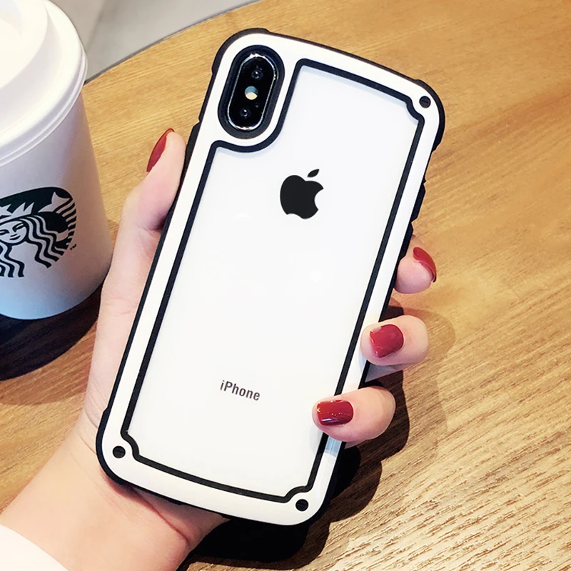 Чехол для iPhone X XS Max корейский девчачий прозрачный ТПУ + ПК Гибридный ударопрочный