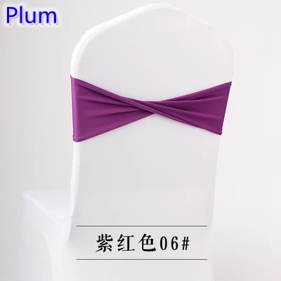 

Plum Colour Spandex Chair Sash Wedding Chair Sashes For Spandex Lycra Chair Cover Decoration Party Hotel Show Banquet