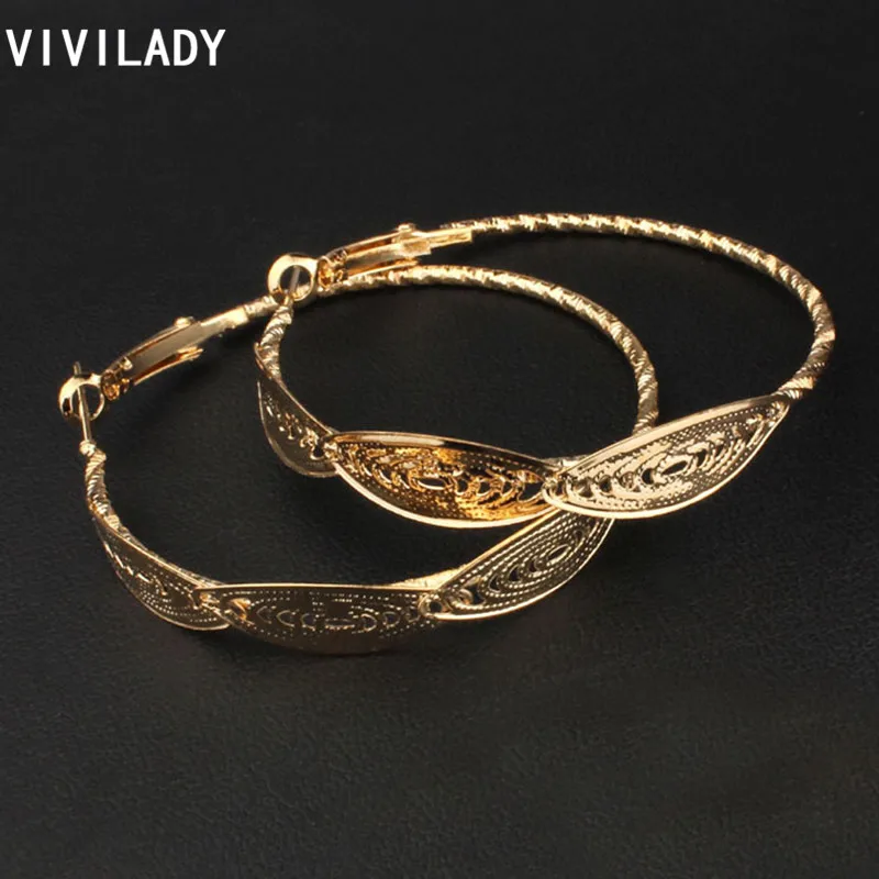 Серьги кольца VIVILADY женские круглые модные ювелирные украшения из металла