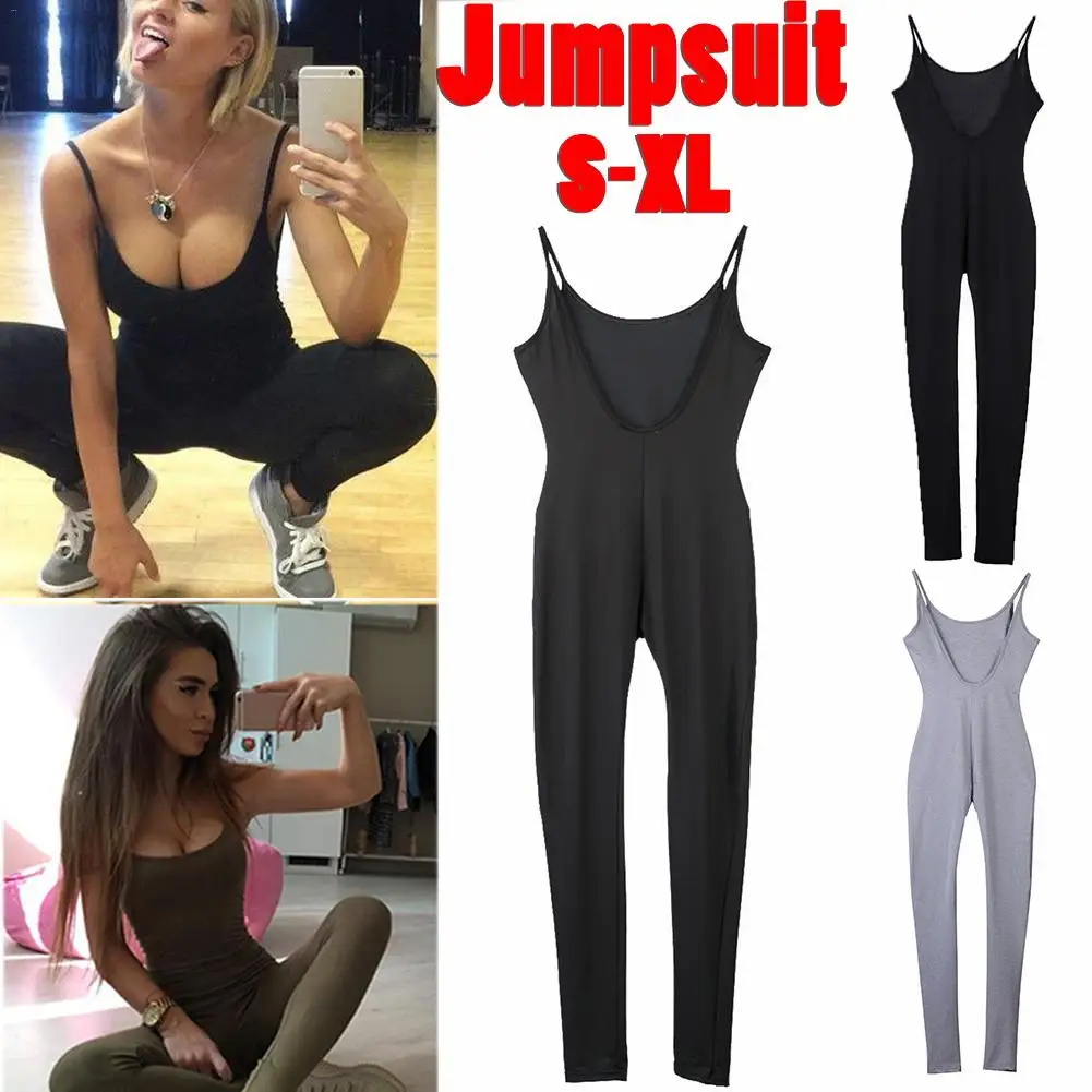 Женский спортивный комбинезон для йоги с открытой спиной и лямкой на шее