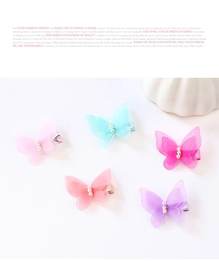 1 шт. заколки для маленьких девочек, милые разноцветные заколки для волос с бабочками и жемчугом, Детские Подарочные заколки, Детская повязка на голову, аксессуары для волос, головные уборы