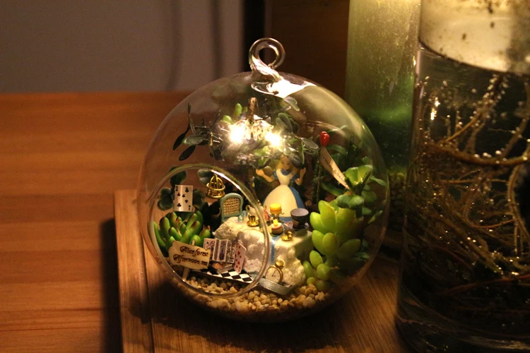 Diy Кукольный дом мини стеклянный шар кукольные домики модель Miniaturas Casa De Bonec ручной работы деревянный миниатюрный кукольный домик игрушка подарок на день рождения