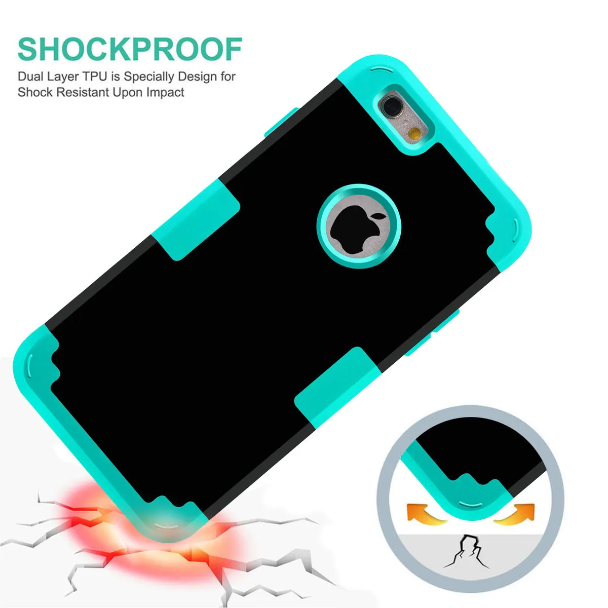 For Apple iPhone 7 Case Shockproof Protect Hybrid Hard Rubber Impact Armor Phone Cases 5//5S/5C/SE/6/6S Plus/7 Cover |