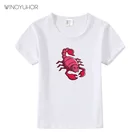 Детская футболка с принтом скорпионов, Новинка лета 2021, детские топы в стиле хип-хоп для девочек и мальчиков, футболка, крутая детская футболка