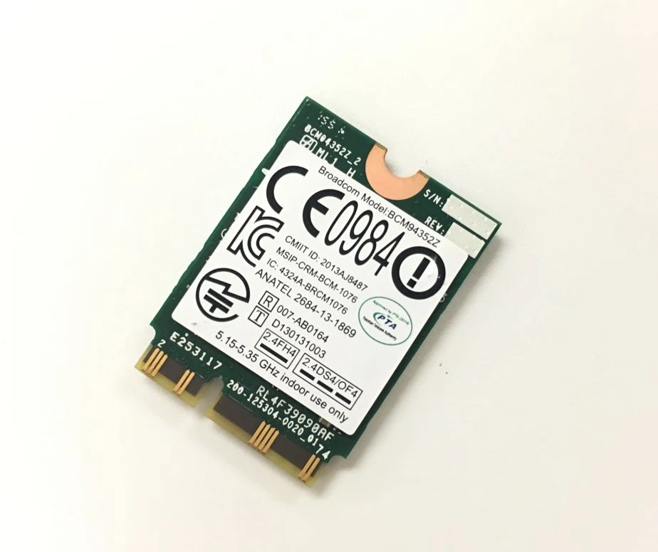 Беспроводная сетевая карта Broadcom BCM94352Z M.2 NGFF 802.11AC 867 Мбит/с Bluetooth Wi Fi BT4.0 Wlan адаптер