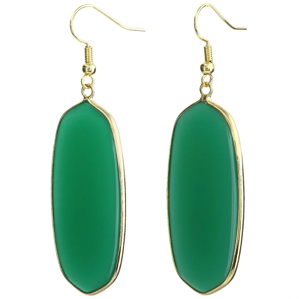 

TUMBEELLUWA Green Crystal Glass Oval Dangle Drop Hook Earrings For Women