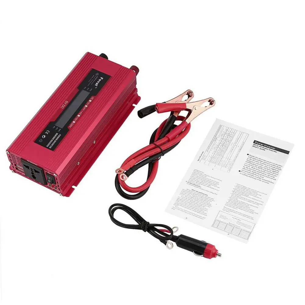 DC 12 to AC 230V Digital Display Converter Universal Red Overload Protection Sine Wave Car Solar Inverter | Автомобили и