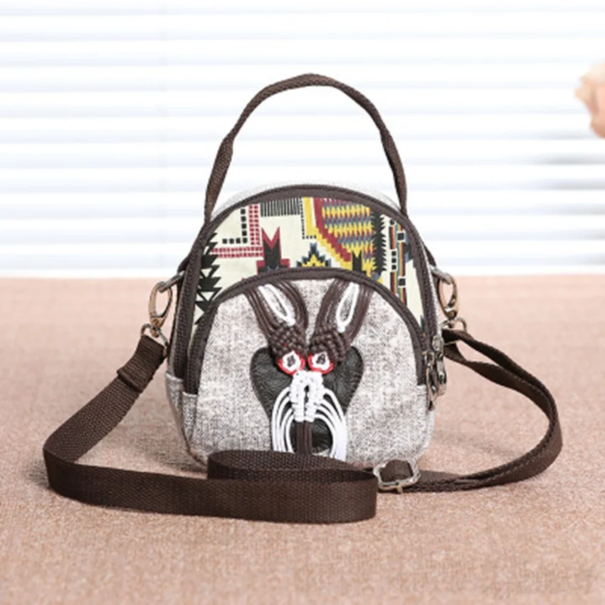 Этническая плетеная вручную мини-сумка через плечо практичная прочная