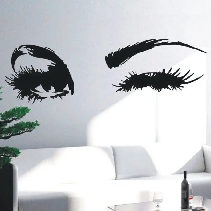 Декоративные наклейки на стену с изображением девушки подмигивающих глаз
