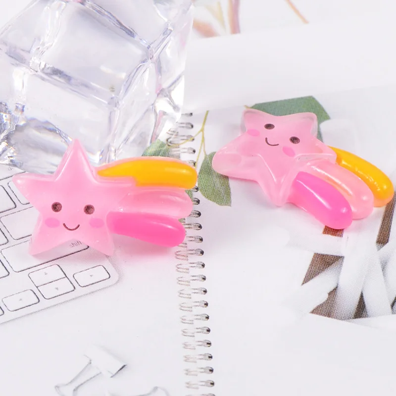 10 шт. Kawaii Метеор Flatback Смола Кабошон для Детские бантики волос аксессуары плоские