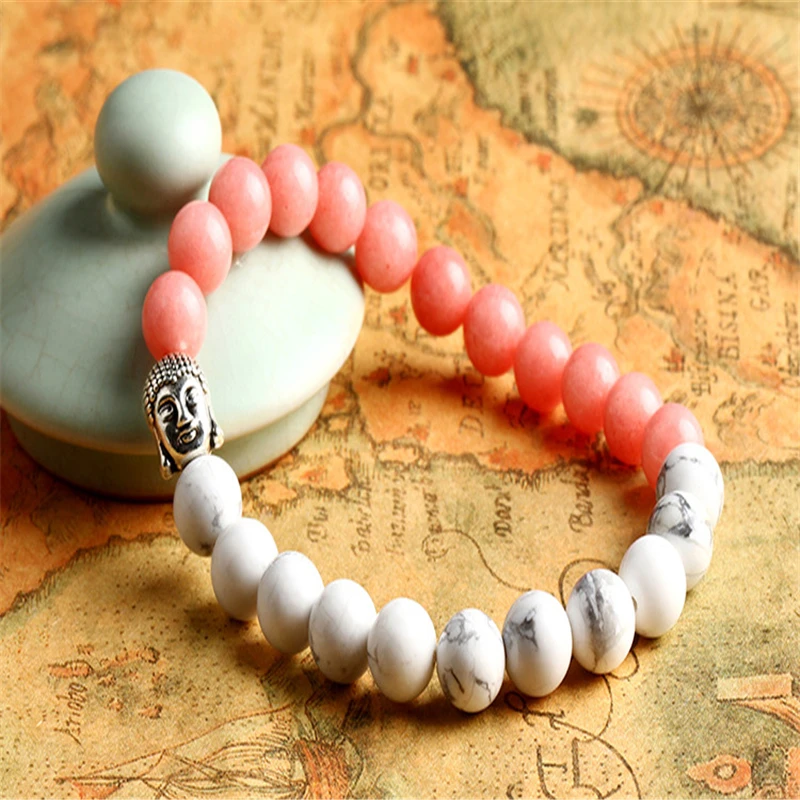 Браслет Будды 2 цвета эластичная цепь браслет из лавового камня браслеты для