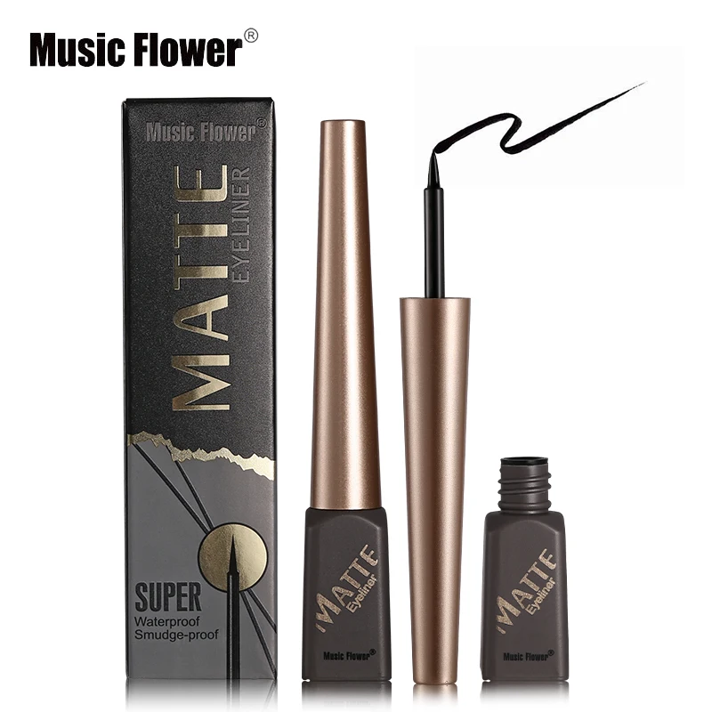 Водостойкая жидкая подводка для глаз Music Flower водостойкая матовая гладкая Стойкая