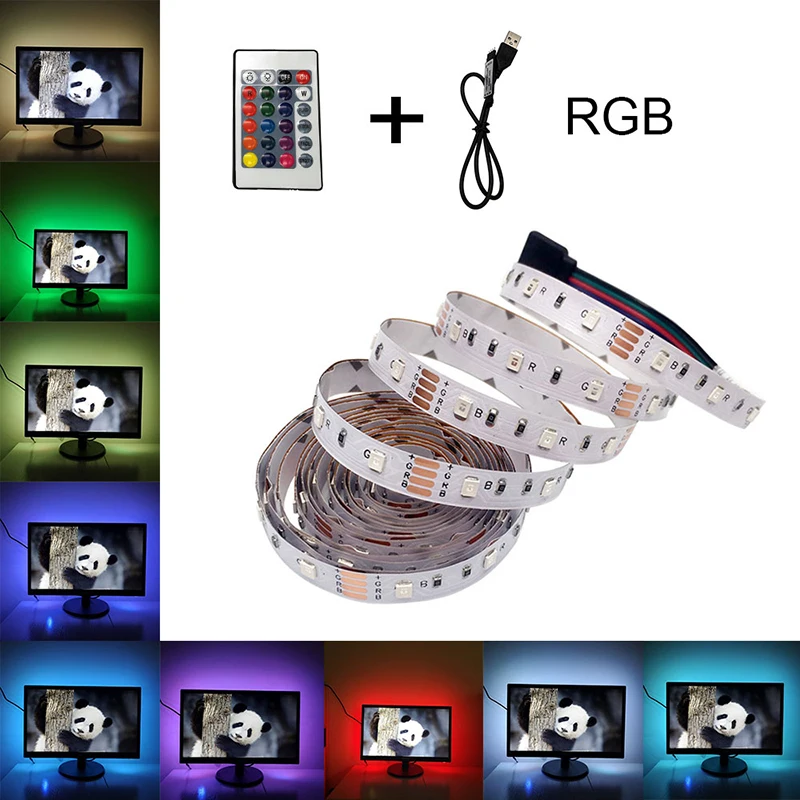 Светодиодная лента 5 В ночной Светильник USB 2835 50 см 1 2 3 4 м светильник для ПК лампа