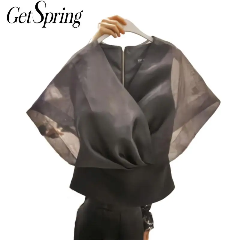 GETSRING женские блузки летние топы хлопковая белая рубашка 2018 Темпераментная