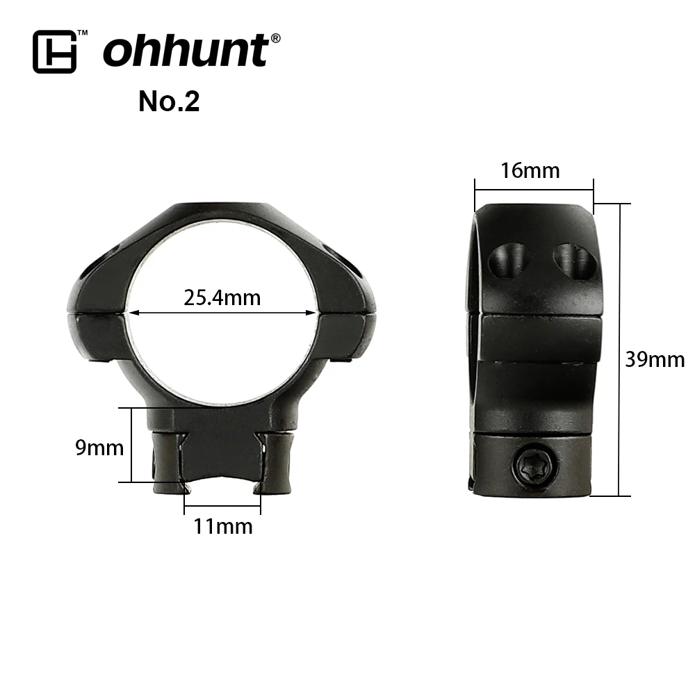Ohhunt 2 Шт Тактические стальные кольца 1 дюймов 30 мм ласточкин хвост Пикатинни