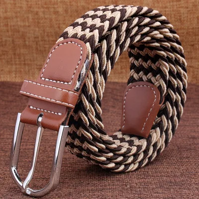 Мужской тканевый ремень с пряжкой эластичный пояс для отдыха в Корейском стиле