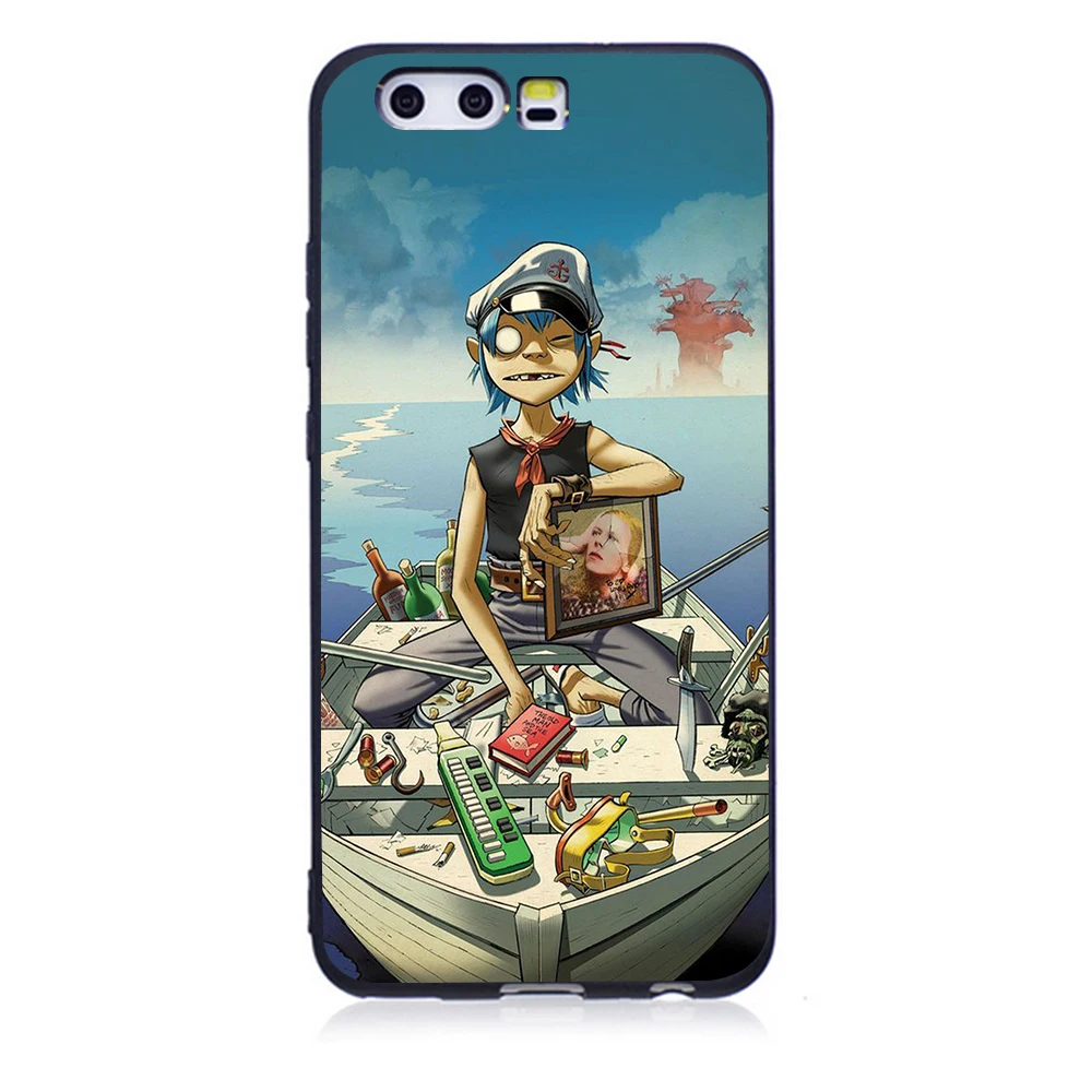Gorillaz music band black Soft TPU Phone Case For Huawei P10 P20 Lite P9 2016 2017 Cover P8 Coque | Мобильные телефоны и
