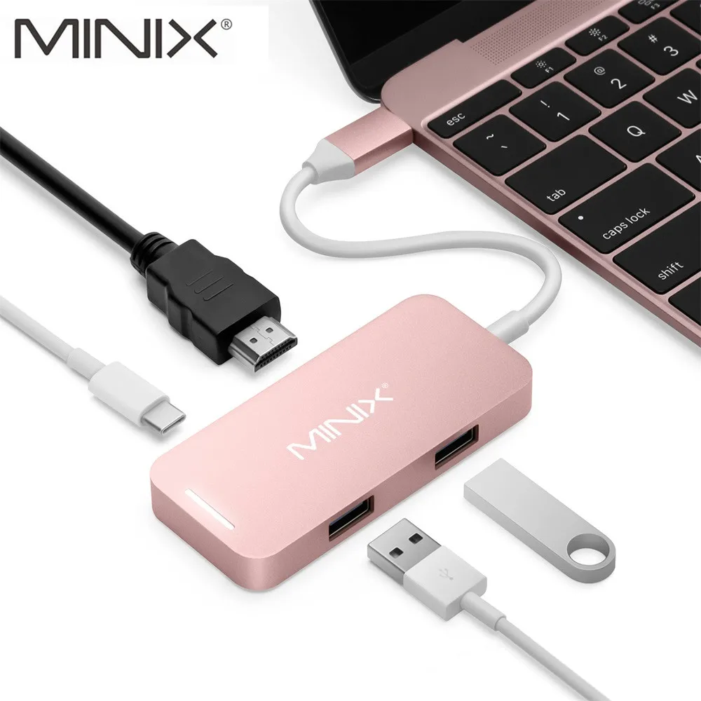 Оригинал MINIX NEO C Мини USB многопортовый адаптер с HDMI выход UHD (3840x2160) 30 Гц USB3.0