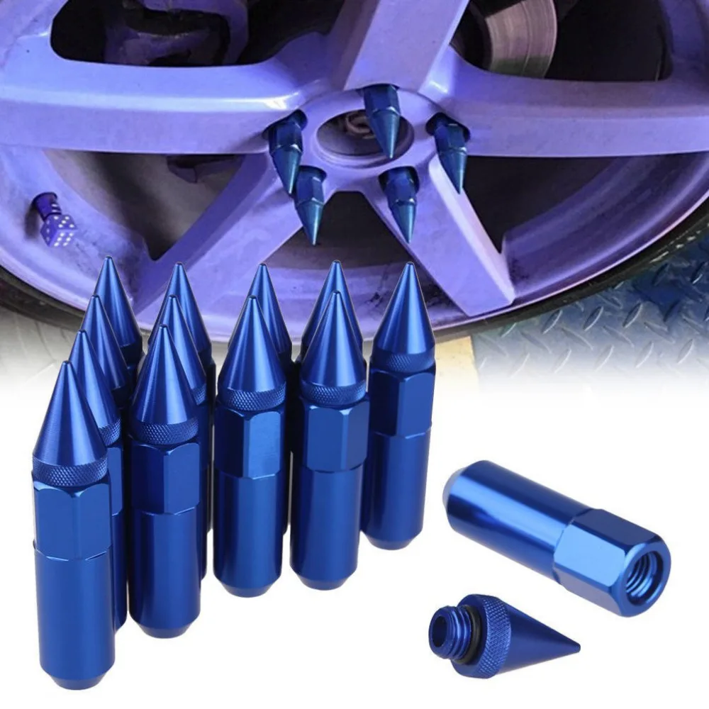 20pcs Blue M12X1.5 60MM Aluminum Spike Lug Nuts Extended Tuner Wheels Rims | Автомобили и мотоциклы