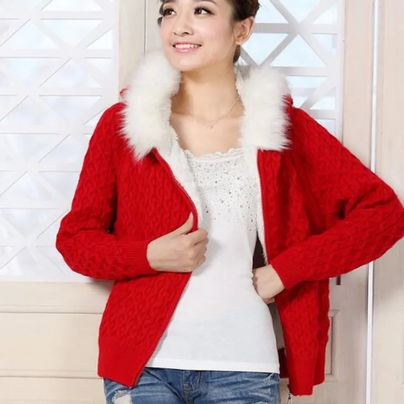 Теплый зимний женский свитер шерстяные свитера с капюшоном Женский утепленный