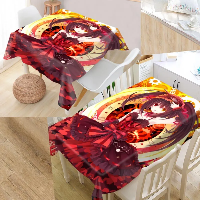 Date A Live на заказ Скатерти Оксфорд ткань прямоугольный Водонепроницаемый