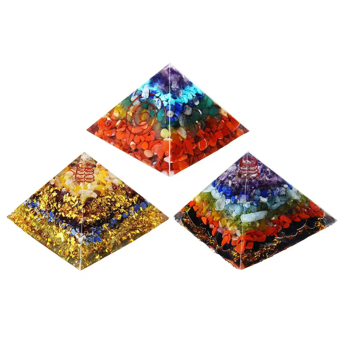 24 стиля Orgone Energy конвертер Orgonite Пирамида успокаивает камень душа, меняющий магнитное поле жизни Ювелирные изделия из смолы