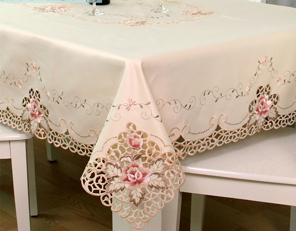Скатерть в европейском пасторальном стиле с цветочным кружевом 3 цвета|lace
