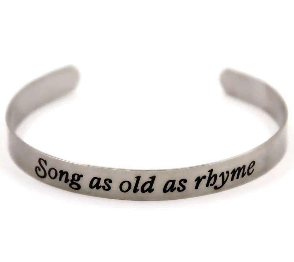 Браслет из нержавеющей стали с надписью Красавица и Чудовище|steel bangle|stainless steel