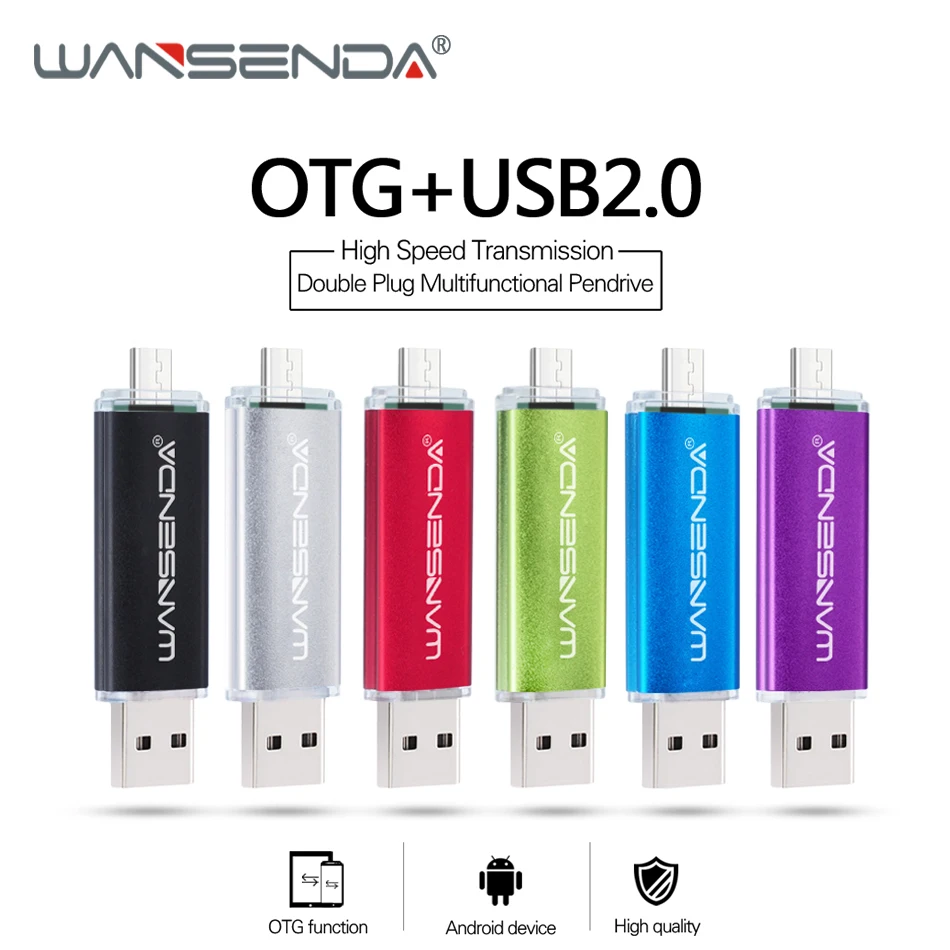

WANSENDA USB флеш-накопитель, OTG, USB 2,0, 128 ГБ, 8 ГБ, 16 ГБ, 32 ГБ, 64 ГБ, 256 ГБ