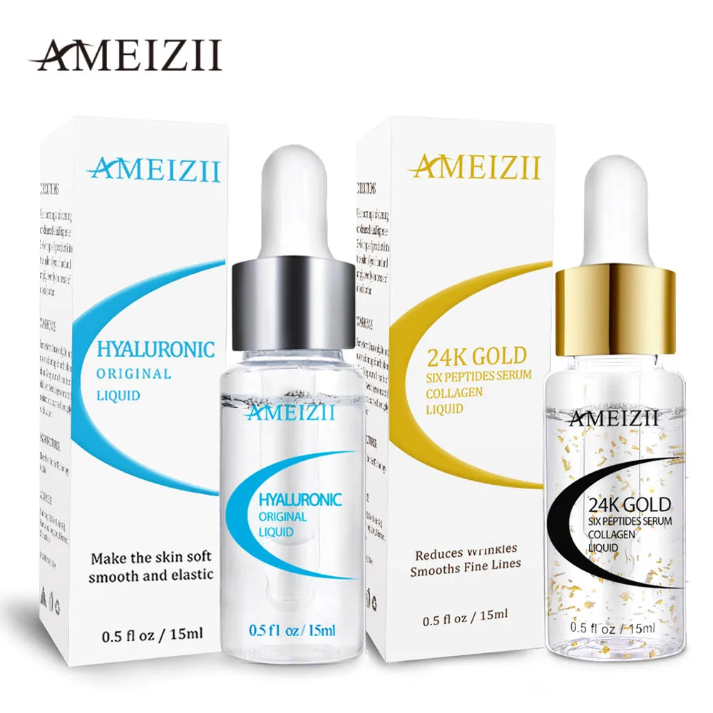 AMEIZII 24K Gold Six сыворотка с пептидами + Сыворотка гиалуроновой кислотой увлажняющий