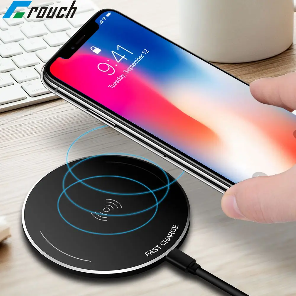 Беспроводное зарядное устройство Qi для iPhone X 8 Samsung Note Galaxy S8 Plus S7 S6 Edge ультратонкое