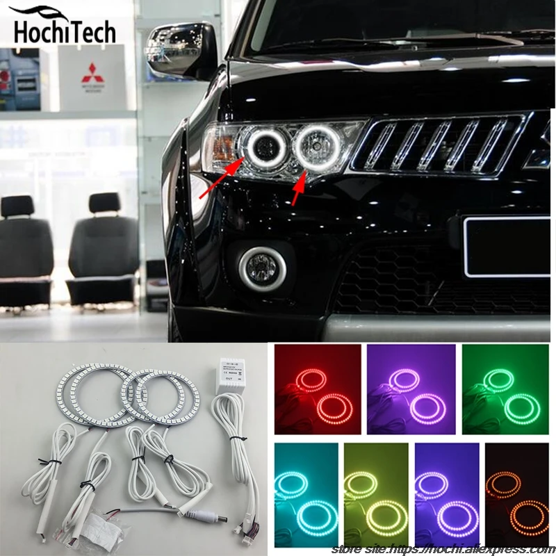 Для Mitsubishi Challenger Montero Sport RGB светодиодная фара гало ангельские глазки комплект