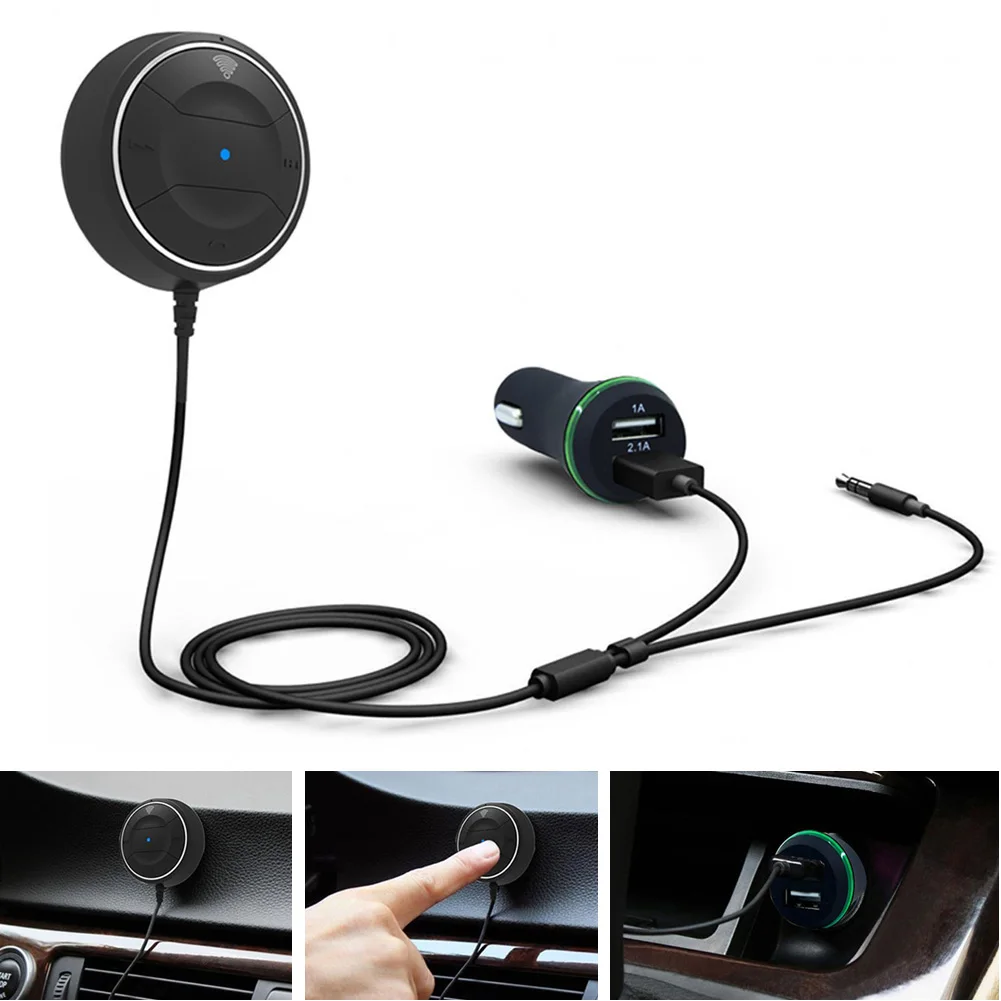 Новый Bluetooth автомобильный комплект свободные руки с функцией NFC Aux приемник