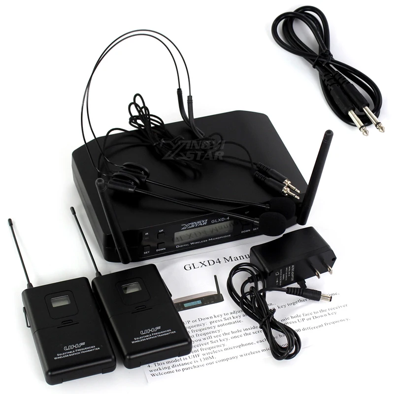GLXD24 GLXD4 Профессиональный UHF беспроводной микрофон Система гарнитура микрофон беспроводной приемник для караоке домашняя сценическая церковь