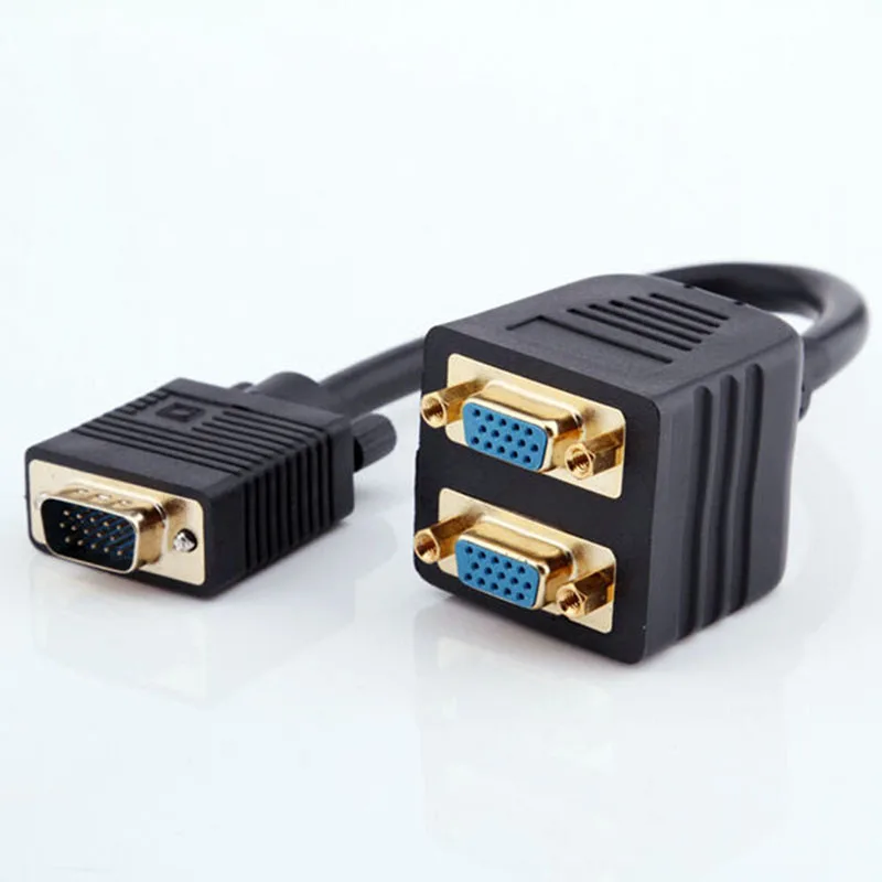 Переходник VGA с 1 штекера на 2 разъема золотым покрытием|Кабели VGA| |