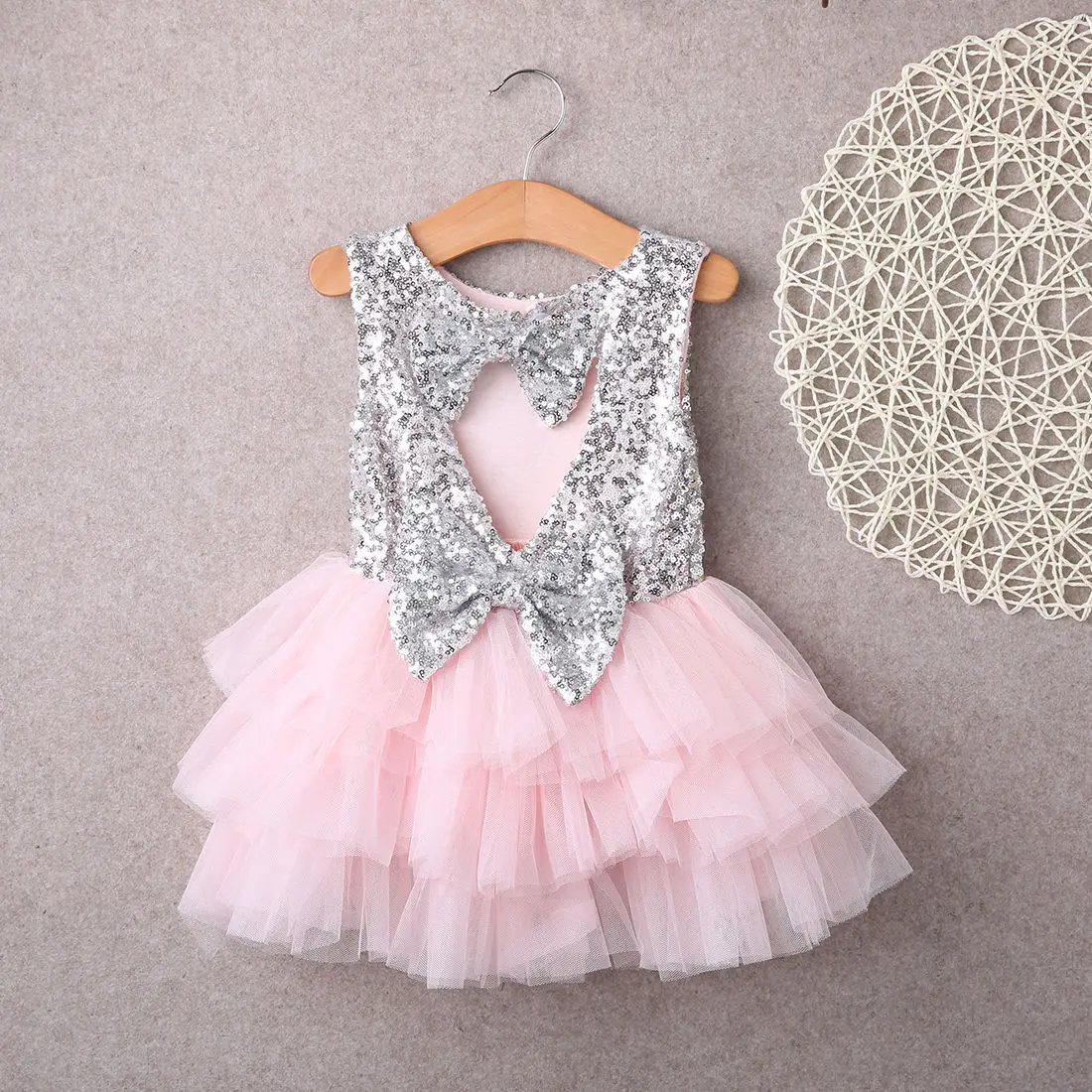2018 Girls Summer Dress Kids Baby Flower Girl Sequins Party Gown Formal Dresses Costume | Детская одежда и обувь