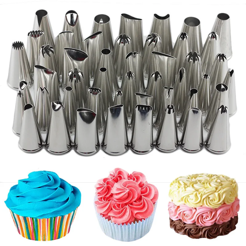 

Mujiang 48pcs Stainless Steel Cream Cake Icing Piping Russian Nozzles Pastry Tips Fondant Cake Decorating Tools Cupcake Baking