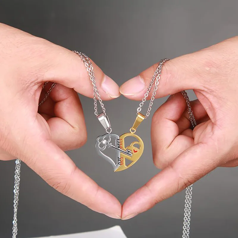 Meaeguet романтические пары сердце ключ кристалл кулон ее и его любовь Цепочки