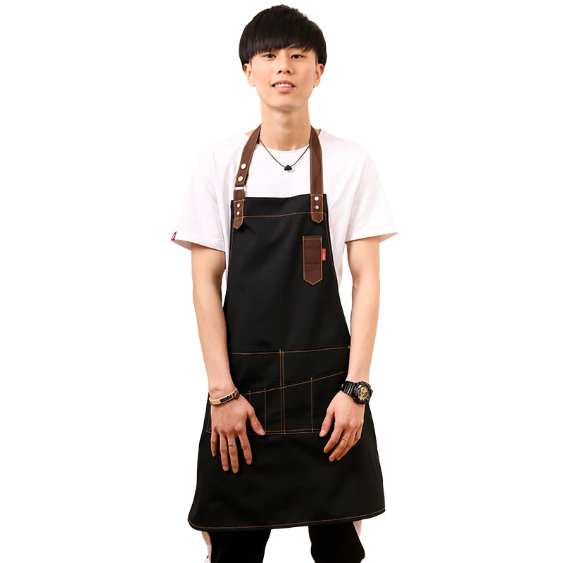 

Fashion Cooking Apron for Kitchen Apron For Woman Men Chef Waiter Cafe Shop BBQ Hairdresser tools canvas Aprons Custom Logo